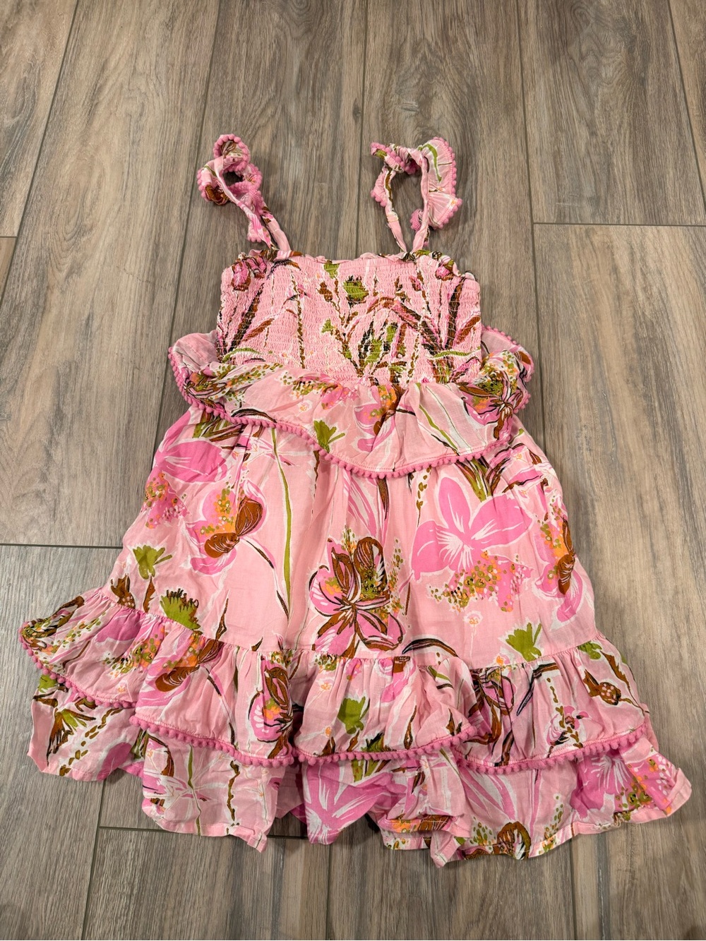 Vineyard Vines Pink Floral Ruffle Dress